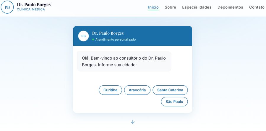 Prévia da landing page demonstrativa para medicina